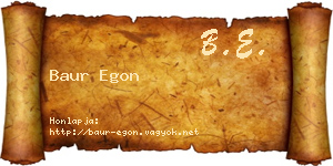 Baur Egon névjegykártya